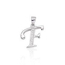 Серебряный кулон, 1.6 g, Серебро 925 проба, родий (покрытие), Цирконы