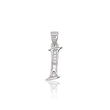 Серебряный кулон, 1 g, Серебро 925 проба, родий (покрытие), Цирконы