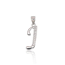 Серебряный кулон, 1.4 g, Серебро 925 проба, родий (покрытие), Цирконы