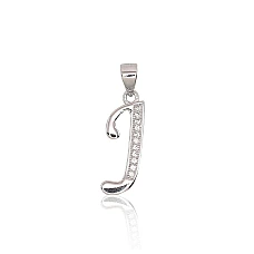 Серебряный кулон, 1.4 g, Серебро 925 проба, родий (покрытие), Цирконы