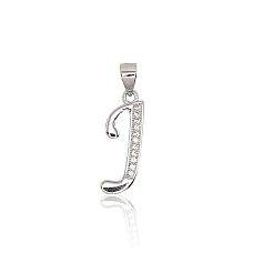 Silver pendant, 1.5 g, Silver 925 fineness, Rhodium (Plating), Zirkons