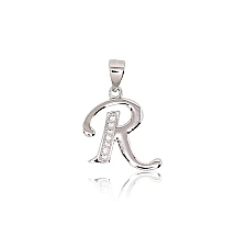 Серебряный кулон, 1.6 g, Серебро 925 проба, родий (покрытие), Цирконы
