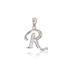 Silver pendant, 1.7 g, Silver 925 fineness, Rhodium (Plating), Zirkons