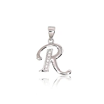 Серебряный кулон, 1.8 g, Серебро 925 проба, родий (покрытие), Цирконы