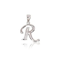 Серебряный кулон, 1.8 g, Серебро 925 проба, родий (покрытие), Цирконы