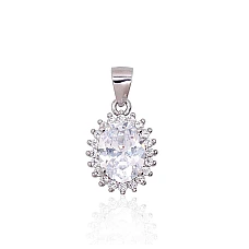 Silver pendant, 1.8 g, Silver 925 fineness, Rhodium (Plating), Zirkons
