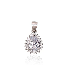 Silver pendant, 1.8 g, Silver 925 fineness, Rhodium (Plating), Zirkons