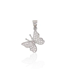 Silver pendant, 1.5 g, Silver 925 fineness, Rhodium (Plating), Zirkons