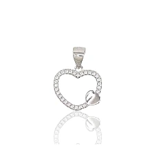 Silver pendant, 1.4 g, Silver 925 fineness, Rhodium (Plating), Zirkons