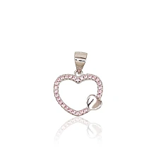 Silver pendant, 1.4 g, Silver 925 fineness, Rhodium (Plating), Zirkons