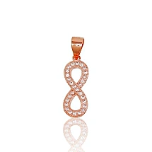 Серебряный кулон, 1 g, Серебро 925 проба, красное золото (покрытие), Цирконы