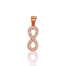 Silver pendant, 1 g, Silver 925 fineness, red gold (Plating), Zirkons