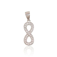 Silver pendant, 1 g, Silver 925 fineness, Rhodium (Plating), Zirkons