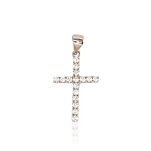 Серебряный кулон, 1.3 g, Серебро 925 проба, родий (покрытие), Цирконы