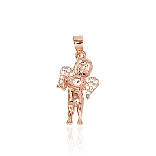 Серебряный кулон, 2.4 g, Серебро 925 проба, красное золото (покрытие), Цирконы