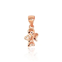 Серебряный кулон, 0.9 g, Серебро 925 проба, красное золото (покрытие), Цирконы