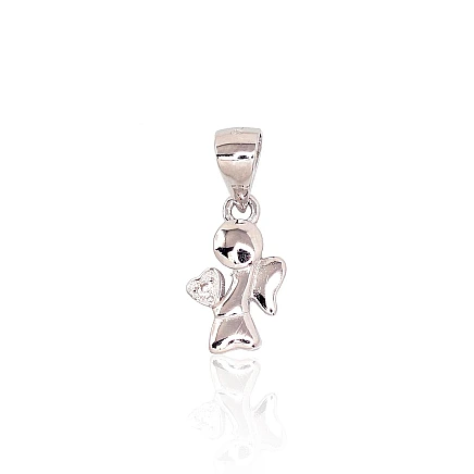 Sieviešu, Eņģelis - Sudraba kulons, 0.8 g, Sudrabs 925 prove, rodijs (pārklājums), Cirkoni