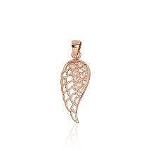 Серебряный кулон, 1.6 g, Серебро 925 проба, красное золото (покрытие), Цирконы