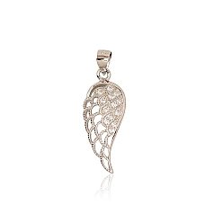 Серебряный кулон, 1.5 g, Серебро 925 проба, родий (покрытие), Цирконы