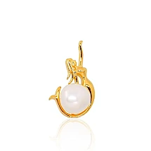 Серебряный кулон, 2.2 g, Серебро 925 проба, желтое золото (покрытие), Жемчуг