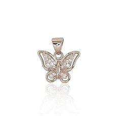 Серебряный кулон, 1.1 g, Серебро 925 проба, родий (покрытие), Цирконы
