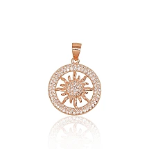 Серебряный кулон, 2.2 g, Серебро 925 проба, красное золото (покрытие), Цирконы
