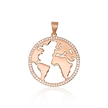 Серебряный кулон, 3.5 g, Серебро 925 проба, красное золото (покрытие), Цирконы
