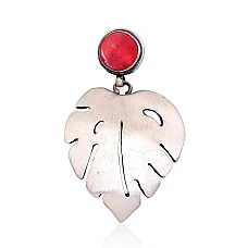 Silver pendant, 9.1 g, Silver 925 fineness, oxide (Plating), Coral
