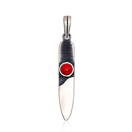 K-Exclusive  collection,  - Silver pendant, 4.3 g, Silver 925 fineness, oxide (Plating), Coral (Imitation)