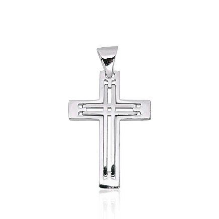 Krustiņi un ikonas, Krustiņš - Sudraba kulons, 4.9 g, Sudrabs 925 prove, rodijs (pārklājums)