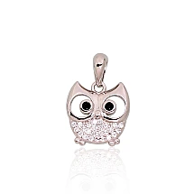Серебряный кулон, 1.6 g, Серебро 925 проба, родий (покрытие), Цирконы