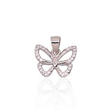 Silver pendant, 1.3 g, Silver 925 fineness, Rhodium (Plating), Zirkons