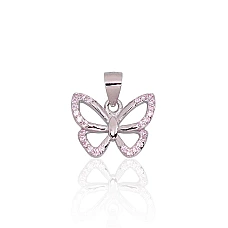 Silver pendant, 1.5 g, Silver 925 fineness, Rhodium (Plating), Zirkons
