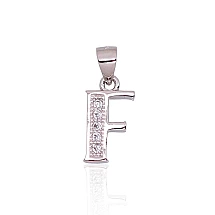 Серебряный кулон, 1.1 g, Серебро 925 проба, родий (покрытие), Цирконы