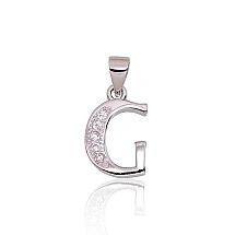 Серебряный кулон, 1.4 g, Серебро 925 проба, родий (покрытие), Цирконы