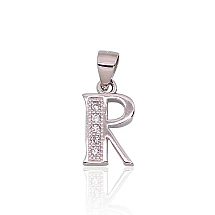 Серебряный кулон, 1.3 g, Серебро 925 проба, родий (покрытие), Цирконы
