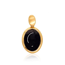 Серебряный кулон, 5.3 g, Серебро 925 проба, желтое золото (покрытие), Оникс