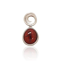 Silver pendant, Silver 925 fineness, Rhodium (Plating), Jasper