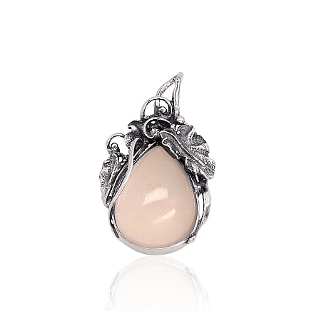 Коллекция K-Exclusive,  - Серебряный кулон, 11.9 g, Серебро 925 проба, оксид (покрытие), Розовый кварц