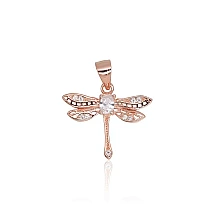 Серебряный кулон, 1.3 g, Серебро 925 проба, красное золото (покрытие), Цирконы