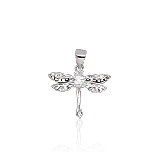 Серебряный кулон, 1.3 g, Серебро 925 проба, родий (покрытие), Цирконы