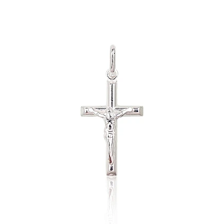 Крестики и иконки, Крест с распятием - Серебряный кулон, 1.6 g, Серебро 925 проба
