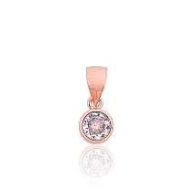 Серебряный кулон, 0.6 g, Серебро 925 проба, красное золото (покрытие), Цирконы