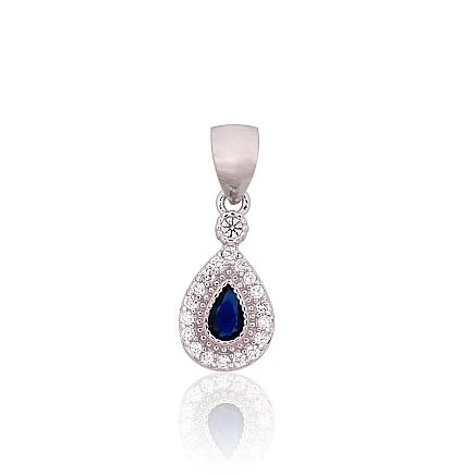 Women,  - Silver pendant, 1 g, Silver 925 fineness, Rhodium (Plating), Zirkons