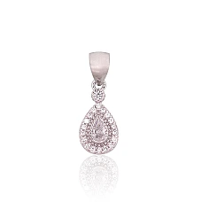 Серебряный кулон, 1 g, Серебро 925 проба, родий (покрытие), Цирконы