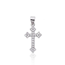 Серебряный кулон, 1.4 g, Серебро 925 проба, родий (покрытие), Цирконы