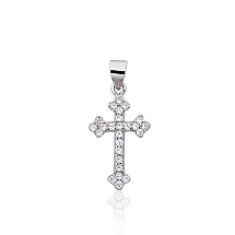 Серебряный кулон, 1.5 g, Серебро 925 проба, родий (покрытие), Цирконы