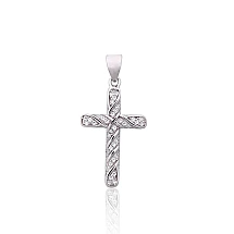 Серебряный кулон, 1.4 g, Серебро 925 проба, родий (покрытие), Цирконы