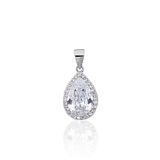 Серебряный кулон, 2.3 g, Серебро 925 проба, родий (покрытие), Цирконы