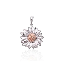 Серебряный кулон, 2.5 g, Серебро 925 проба, родий (покрытие)/, красное золото (покрытие)